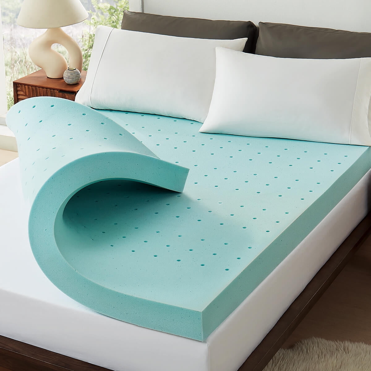 3 Inch Gel Memory Foam Mattress Topper for Pressure Relief,Cooling Gel