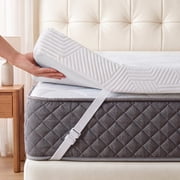 FUNDAZE 3" Memory Foam Mattress Topper, Queen Mattress Topper, Gel Infused Bed Topper W/ 280 GSM Textured Breathable Cover