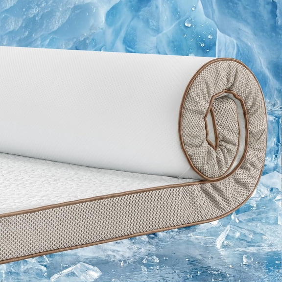 3 Inch Gel Memory Foam Mattress Topper, Queen Size Bed Mattress Pad with Cool-to-Touch Removable Cover, Medium Firm Foam Layer for Ergonomic Weight Distribution, CertiPUR-US Certified