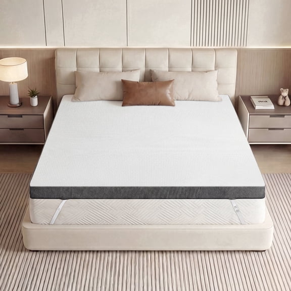 3 Inch Gel Memory Foam Mattress Topper Queen,Thick Mattress,Cooling Mattress Topper with Removable & Washable Bamboo Cover,Reversible Memory Foam Mattress Topper