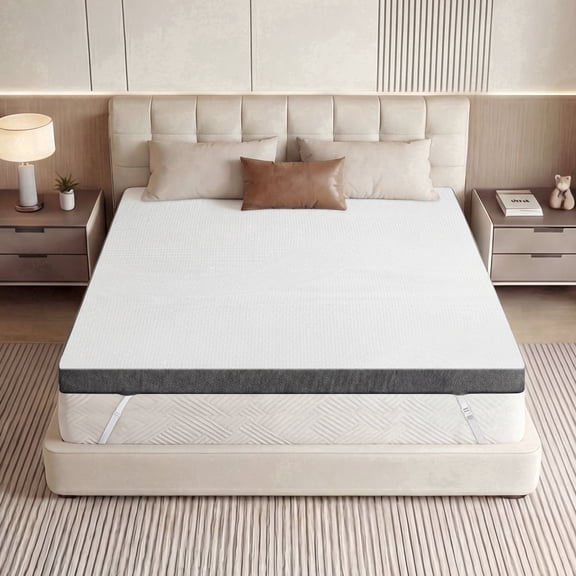 3 Inch Gel Memory Foam Mattress Topper Queen,Thick Mattress,Cooling Mattress Topper with Removable & Washable Bamboo Cover,Reversible Memory Foam Mattress Topper