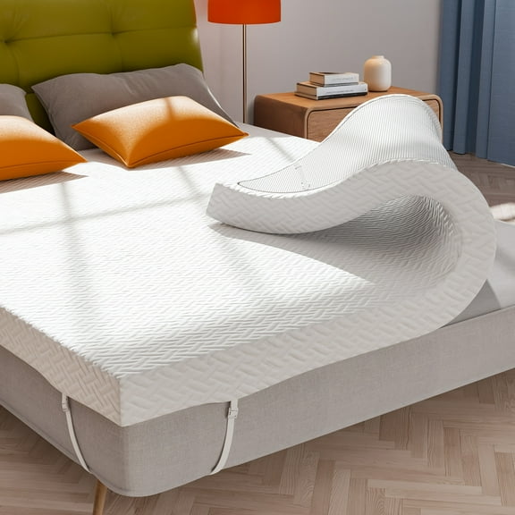 3 Inch Gel Memory Foam Mattress Topper, Soft And Cooling Mattress Pad For Bedroom Guest Room, Gel-Infused Mattress Pad Cover For Back Pain, Bed Topper With Removable & Washable Bamboo Cover