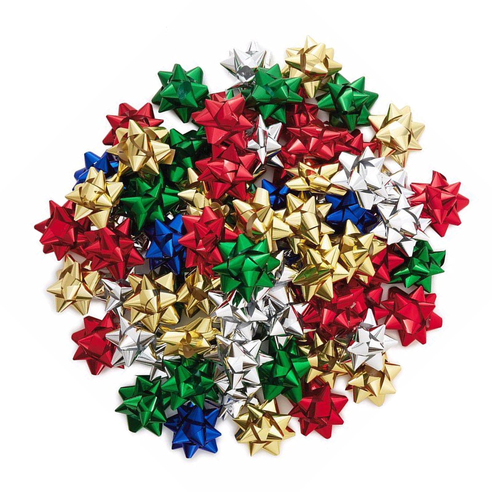 3 Inch Gift Bow Holiday Set (100 Bows: Red, Gold, Green, Silver, Blue) for Christmas, Halloween, Birthdays, Gifts