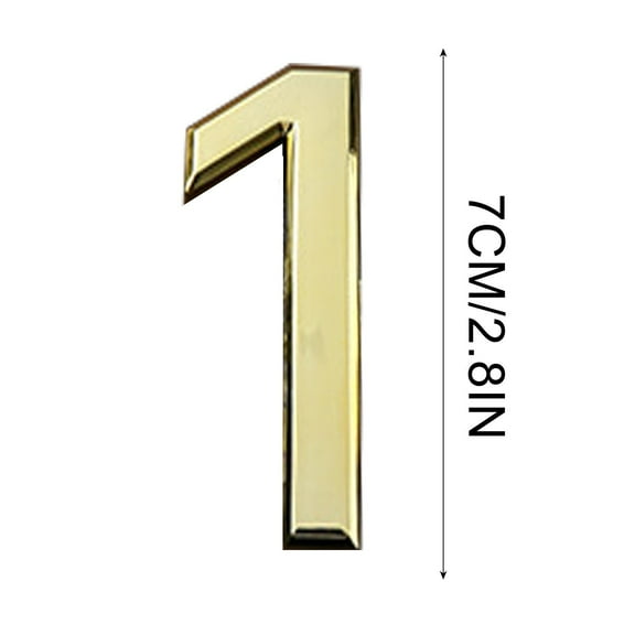 3 Inch Gold Metal House Numbers, Self-Adhesive 0-9 Mailbox Address Numbers, Modern Street Door Plaque Letters, Easy Install Waterproof Home Address Metal Signs for Indoor Outdoor Wall Mailbox Decor