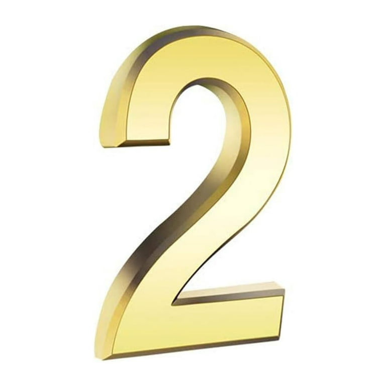 3 Inch Gold Modern House Numbers Mailbox Numbers 0-9 Self-Adhesive Street  Door Home Address Metal Numbers for Outside Or Inside Signs Easy Install 