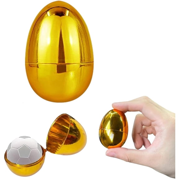 3 Inch Golden Plastic Easter Eggs Fillable Shiny Metallic Gold Unfilled Easter Egg Empty Decorations Bulk Easter Eggs DIY Crafts for Easter Basket Stuffers Spring Easter Hunt Party Favors (36PC)