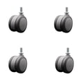 thumbnail image 1 of 3 Inch Gray Heavy Duty Floor Safe Twin Wheel Caster 1/2” Threaded Stem Set of 4, 1 of 2