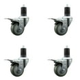 thumbnail image 1 of 3 Inch Gray Poly Swivel 1-5/8 Inch Expanding Stem Caster Set Total Lock Brake, 1 of 2