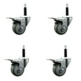 thumbnail image 1 of 3 Inch Gray Poly Swivel 3/4 Inch Expanding Stem Caster Set Total Lock Brake, 1 of 2