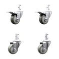 thumbnail image 1 of 3 Inch Gray Poly Swivel 3/4 Inch Square Stem Caster Set 2 Total Lock Brakes SCC, 1 of 2