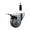 thumbnail image 1 of 3 Inch Gray Poly Swivel 7/8 Inch Expanding Stem Caster Total Lock Brake SCC, 1 of 2