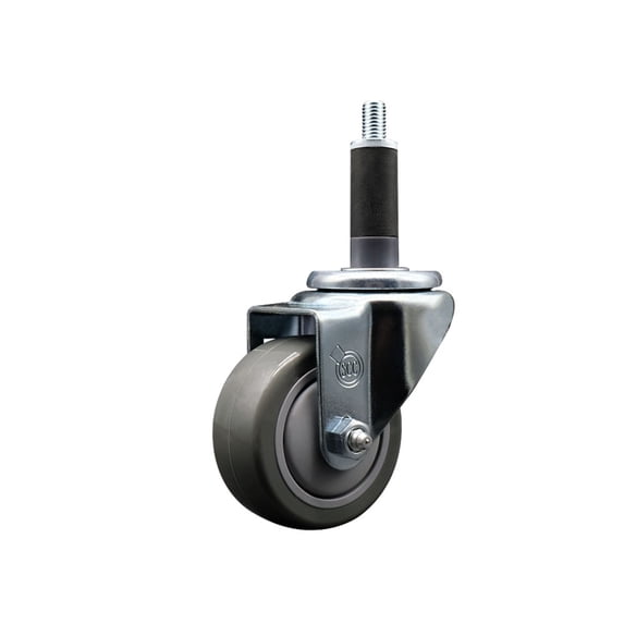 3 Inch Gray Poly Wheel Swivel 1 Inch Expanding Stem Caster SCC