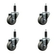 thumbnail image 1 of 3 Inch Gray Poly Wheel Swivel 1 Inch Expanding Stem Caster Set SCC, 1 of 2