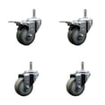 thumbnail image 1 of 3 Inch Gray Poly Wheel Swivel 7/16 Inch Stem Caster Set 2 Total Lock Brake, 1 of 2
