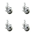 thumbnail image 1 of 3 Inch Gray Poly Wheel Swivel 7/8 Inch Square Stem Caster Set with Brake SCC, 1 of 2