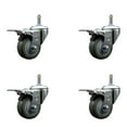 thumbnail image 1 of 3 Inch Gray Polyurethane Swivel 7/16 Inch Stem Caster Set with Total Lock Brake, 1 of 2