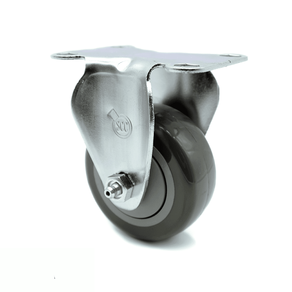 3 Inch Gray Polyurethane Wheel Rigid Top Plate Caster Service Caster Brand