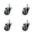 thumbnail image 1 of 3 Inch Gray Polyurethane Wheel Swivel 7/16 Inch Grip Ring Stem Caster Set SCC, 1 of 2