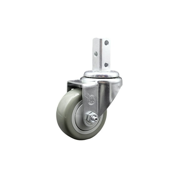 3 Inch Gray Polyurethane Wheel Swivel 7/8 Inch Square Stem Caster SCC