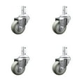 thumbnail image 1 of 3 Inch Gray Polyurethane Wheel Swivel 7/8 Inch Square Stem Caster Set SCC, 1 of 2