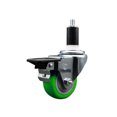 thumbnail image 1 of 3 Inch Green Poly Swivel 1-3/8 Inch Expanding Stem Caster with Brake SCC, 1 of 2