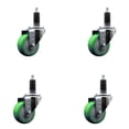 thumbnail image 1 of 3 Inch Green Poly Wheel Swivel 1-1/8 Inch Expanding Stem Caster Set SCC, 1 of 2