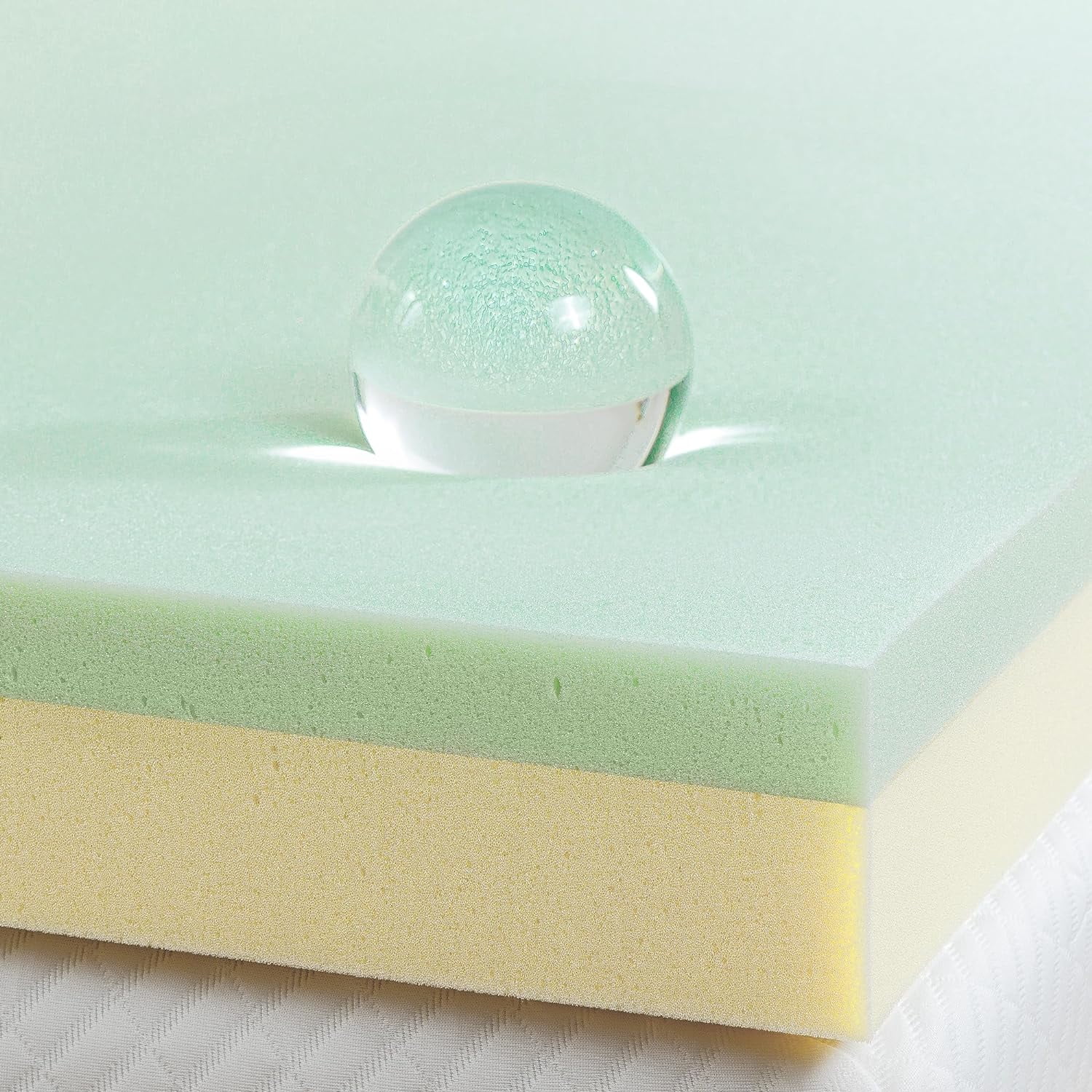 Twin 3-Inch Green Tea Memory Foam Mattress Topper
