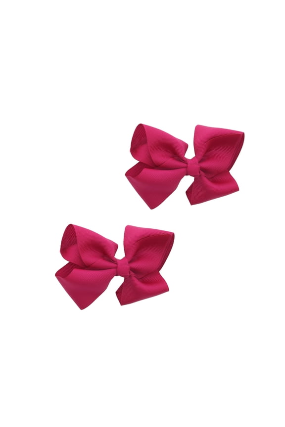 3 Inch Grosgrain Bow for Little Girls- Set of 2 (Magenta)
