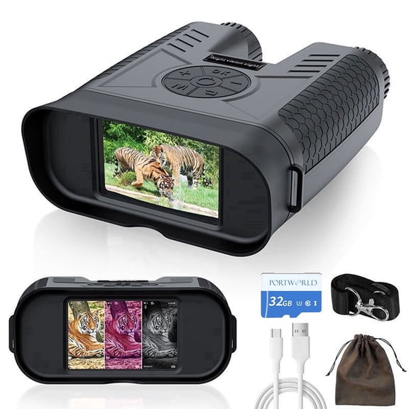 Full Color Night Vision Digital Monocular 3" HD Screen 20X Zoom F1.2 Lens 32GB Card 9H Battery for Wildlife Hunting Surveillance Outdoor Monitoring