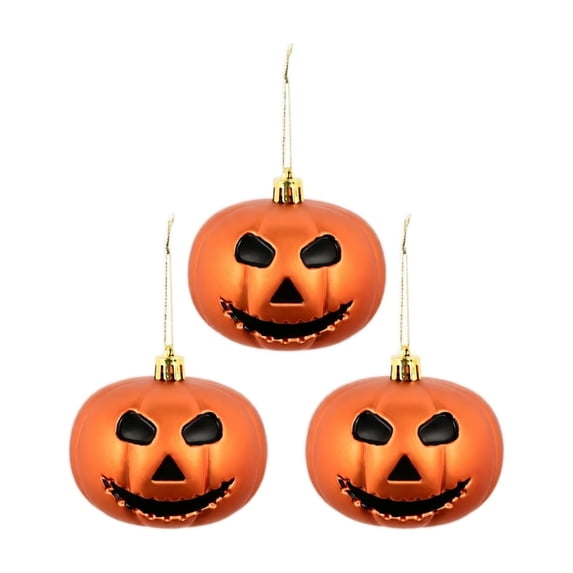3 Inch Halloween Pumpkin Face Hanging Ball Ornament, Festive Party Decor for Christmas Tree Home Holiday Decoration