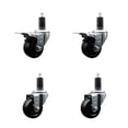 thumbnail image 1 of 3 Inch Hard Rubber Swivel 1-1/4 Inch Expand Stem Caster Set 2 Total Lock Brakes, 1 of 2