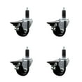 thumbnail image 1 of 3 Inch Hard Rubber Swivel 1-1/8 Inch Expanding Stem Caster Set with Brake SCC, 1 of 2