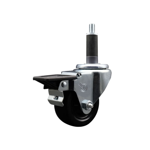 3 Inch Hard Rubber Swivel 1 Inch Expanding Stem Caster with Brake SCC