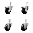 thumbnail image 1 of 3 Inch Hard Rubber Swivel 3/4 Inch Square Stem Caster Set 2 Total Lock Brakes, 1 of 2