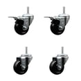 thumbnail image 1 of 3 Inch Hard Rubber Swivel 5/8 Inch Threaded Stem Caster Set 2 Total Lock Brakes, 1 of 2