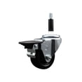 thumbnail image 1 of 3 Inch Hard Rubber Swivel 7/8 Inch Expanding Stem Caster with Brake SCC, 1 of 2