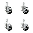 thumbnail image 1 of 3 Inch Hard Rubber Wheel Swivel 3/4 Inch Square Stem Caster Set with Brake SCC, 1 of 2