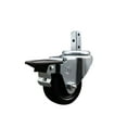 thumbnail image 1 of 3 Inch Hard Rubber Wheel Swivel 3/4 Inch Square Stem Caster with Brake SCC, 1 of 2