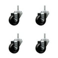 thumbnail image 1 of 3 Inch Hard Rubber Wheel Swivel 3/4 Inch Threaded Stem Caster Set Service Caster, 1 of 2