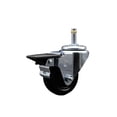 thumbnail image 1 of 3 Inch Hard Rubber Wheel Swivel 7/16 Inch Grip Ring Stem Caster with Brake SCC, 1 of 2