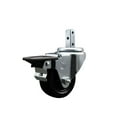 thumbnail image 1 of 3 Inch Hard Rubber Wheel Swivel 7/8 Inch Square Stem Caster with Brake SCC, 1 of 2
