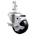 thumbnail image 1 of 3 Inch Hard Rubber Wheel Swivel 7/8 Inch Square Stem Caster with Brake SCC, 1 of 2