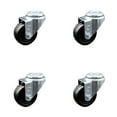 thumbnail image 1 of 3 Inch Hard Rubber Wheel Swivel Bolt Hole Caster Set Service Caster Brand, 1 of 2