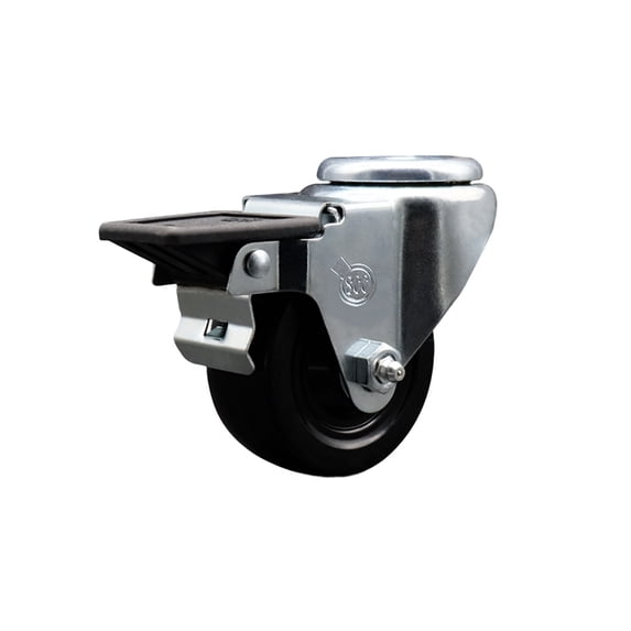 3 Inch Hard Rubber Wheel Swivel Bolt Hole Caster with Posi Lock Brake SCC