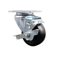 thumbnail image 1 of 3 Inch Hard Rubber Wheel Swivel Top Plate Caster with Brake Service Caster Brand, 1 of 2
