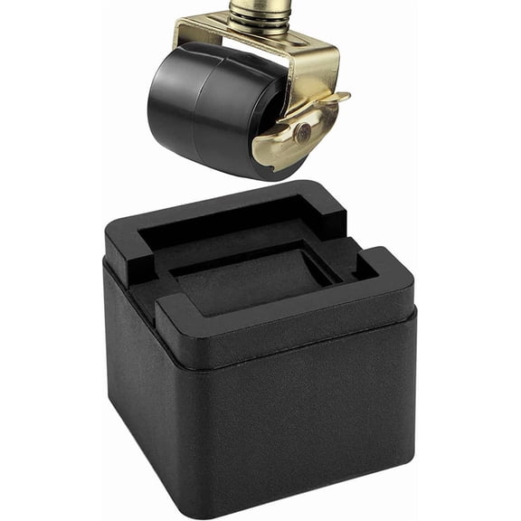 3 Inch Heavy Duty Bed Risers for Furniture Legs and Wheels Square Bed Sofa Couch Table 4 Pack