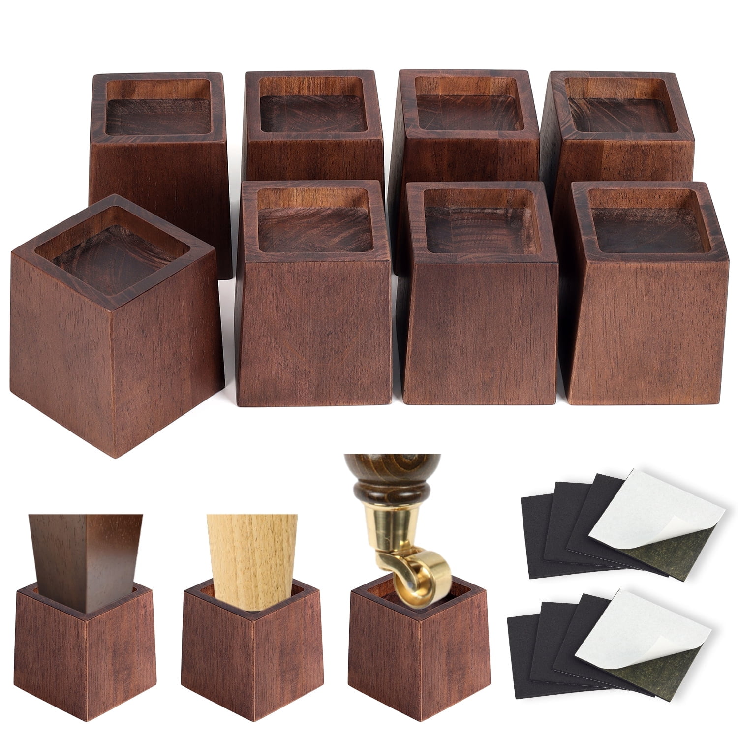 Timber Risers BETSEO, Wood Bed Risers, 3 Inch Height, Heavy Duty Extenders - Walmart.com