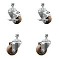 thumbnail image 1 of 3 Inch High Temp Glass Filled Nylon 12mm Threaded Stem Caster Set 2 Brakes SCC, 1 of 2