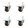 thumbnail image 1 of 3 Inch High Temp Glass Filled Nylon 3/4 Inch Stem Caster Set Total Lock Brake, 1 of 2