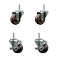 thumbnail image 1 of 3 Inch High Temp Glass Filled Nylon 5/8 Inch Threaded Stem Caster Set 2 Brakes, 1 of 2
